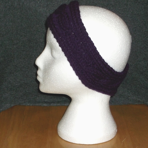 Cable knit headband handmade and sold by Longhaired Jewels